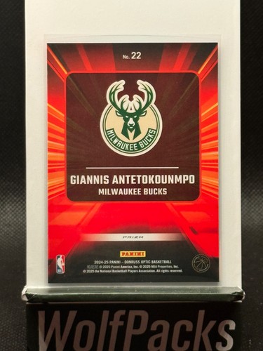 2024-25 Panini Donruss Optic - Express Giannis Antetokounmpo #22 Purple Prizm - Picture 2 of 2