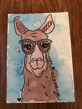 Llama Original Art Watercolor And Ink