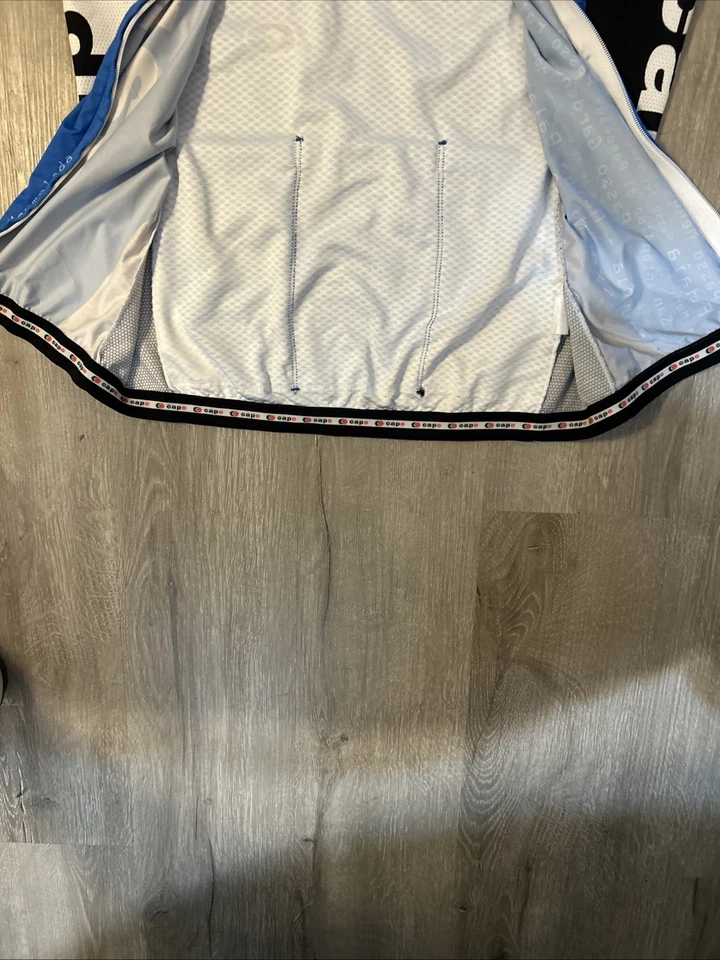 Capo Men's Cycling Jersey Blue Black Zippered Front - Image 3 of 4