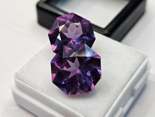 Alexandrite Pair Color Change Octagon 19-20 Ct Natural Certified Loose Gemstone