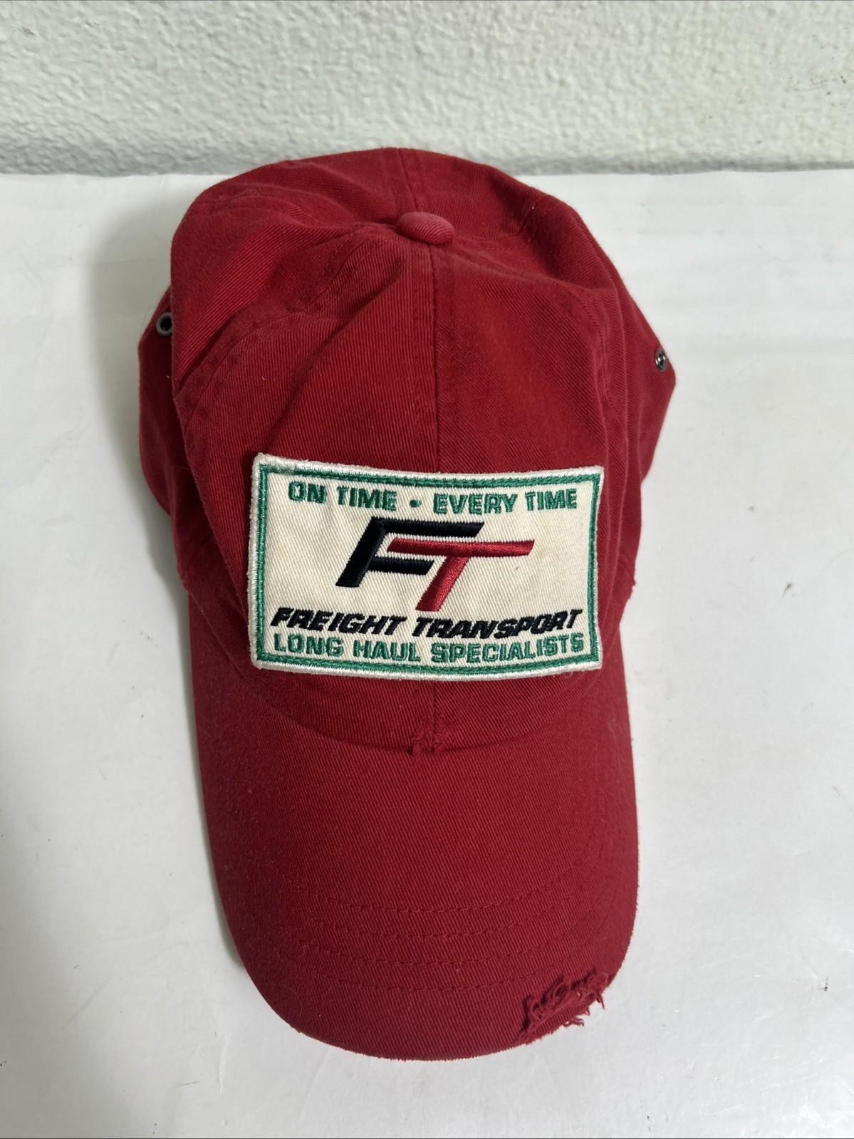 American Eagle Strapback Baseball Cap Red Distres… - image 6