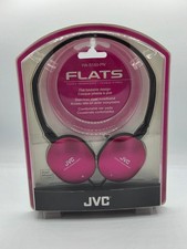 JVC HAS150PN FLATS Lightweight Headband Headphones Pink Rose New