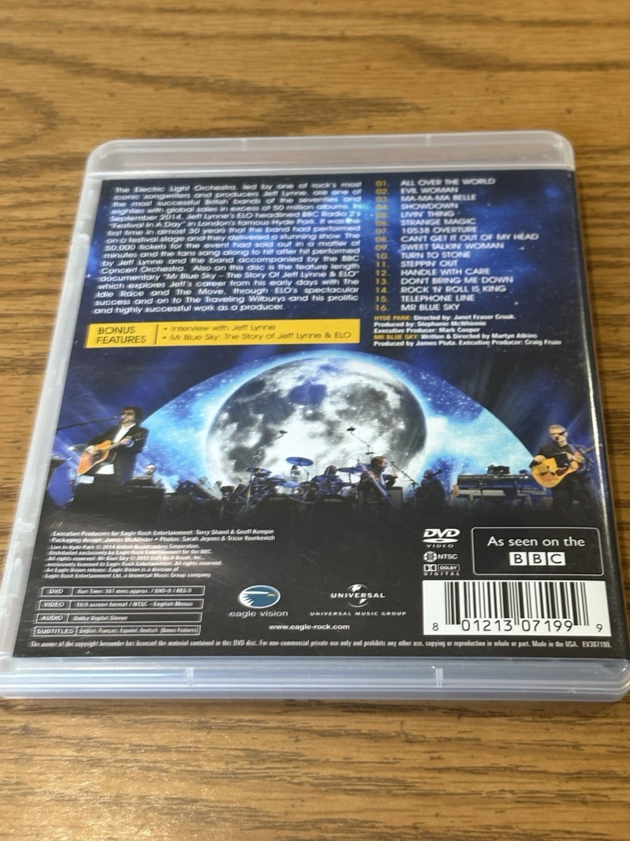 Jeff Lynne's Elo: Live in Hyde Park 2014 (DVD, 2014) for sale