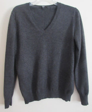 Uniqlo 100 Cashmere Gray V-neck Sweater Size L