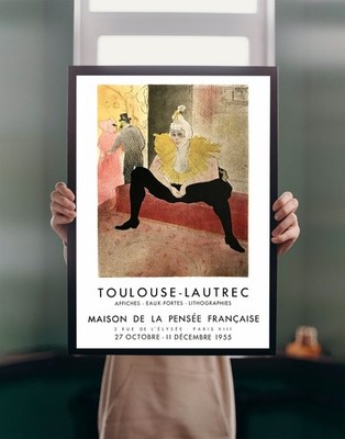 Henri Toulouse Lautrec 1955 POSTER DRUCK A1 Ausstellung Paris Vintage Wandbild