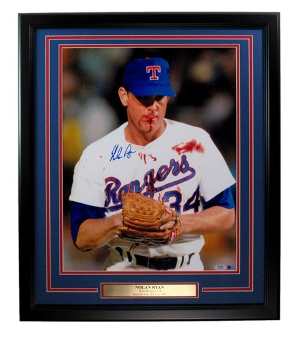 Nolan Ryan Texas Rangers Signed/Autographed 16x20 Photo Framed PSA/DNA 195361