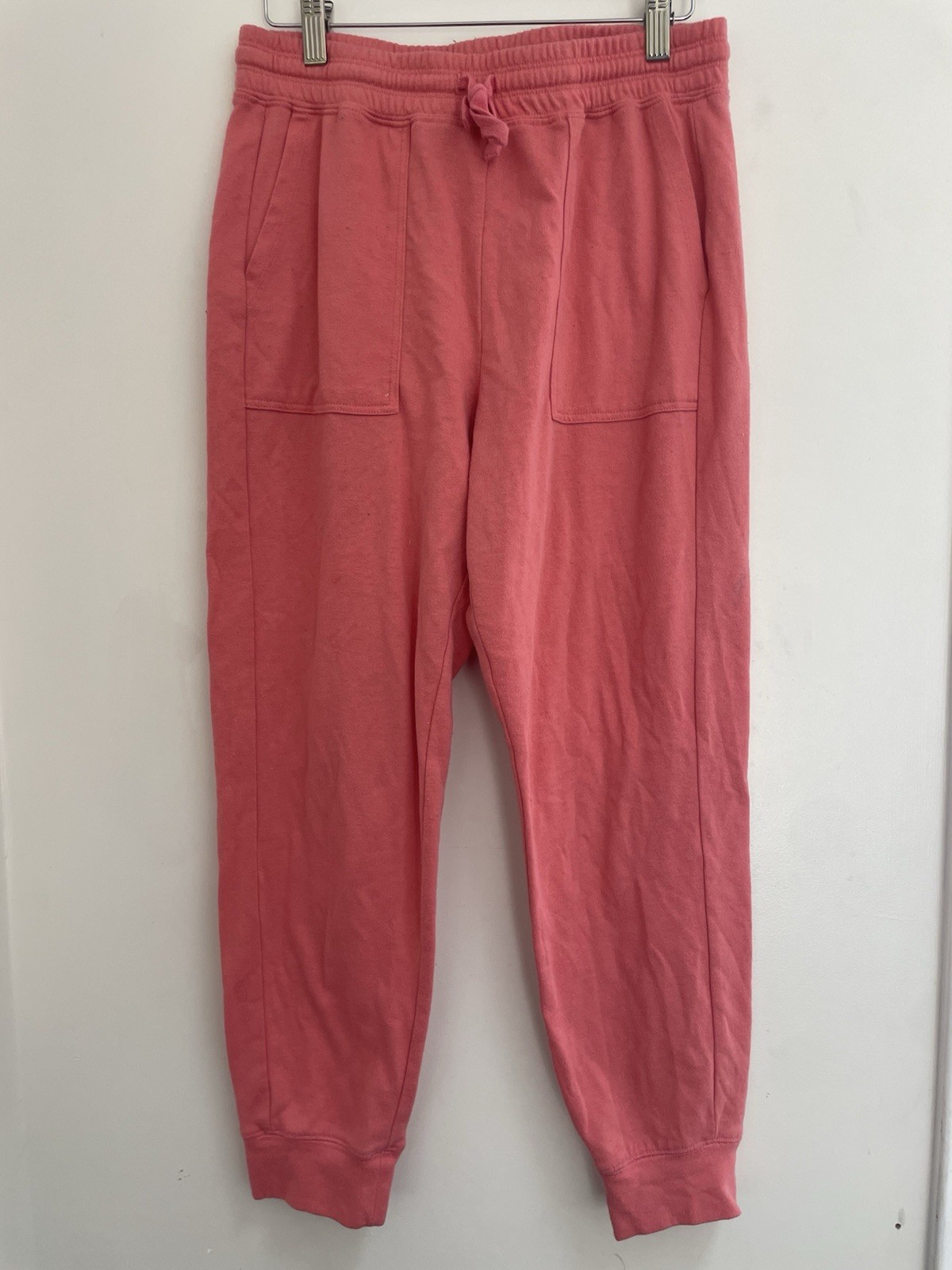 Splendid Womens Solid Pink Soft Polyester Cotton Adjustable Waist Jogger Pants M