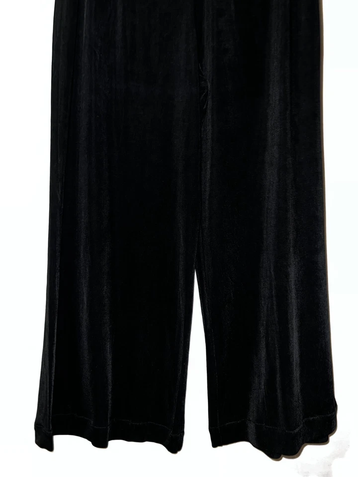 Pantalones CITIKNITS para mujer talla M negros lisos cintura elástica ajustados pierna ancha pull-ons Foto 3 de 4