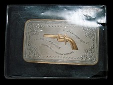 SK07161 NOS VINTAGE 1980  SMITH  WESSON  PISTOL CASE GUN  FIREARM BUCKLE