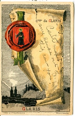 Switzerland Glarus Glaris - St. Fridolin old vintage postcard