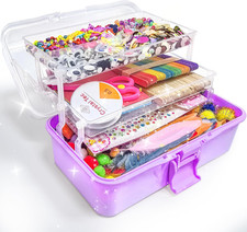 Obqo 3000+ Pcs Art and Craft Box for Kids, Toddler Kids Craft Set Included Pipe
