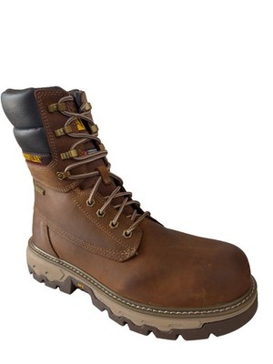 WATERPROOF CAT COLORADO EQUIP 8'' COMPOSITE SAFETY TOE Boots P91754 Pyramid Brown
