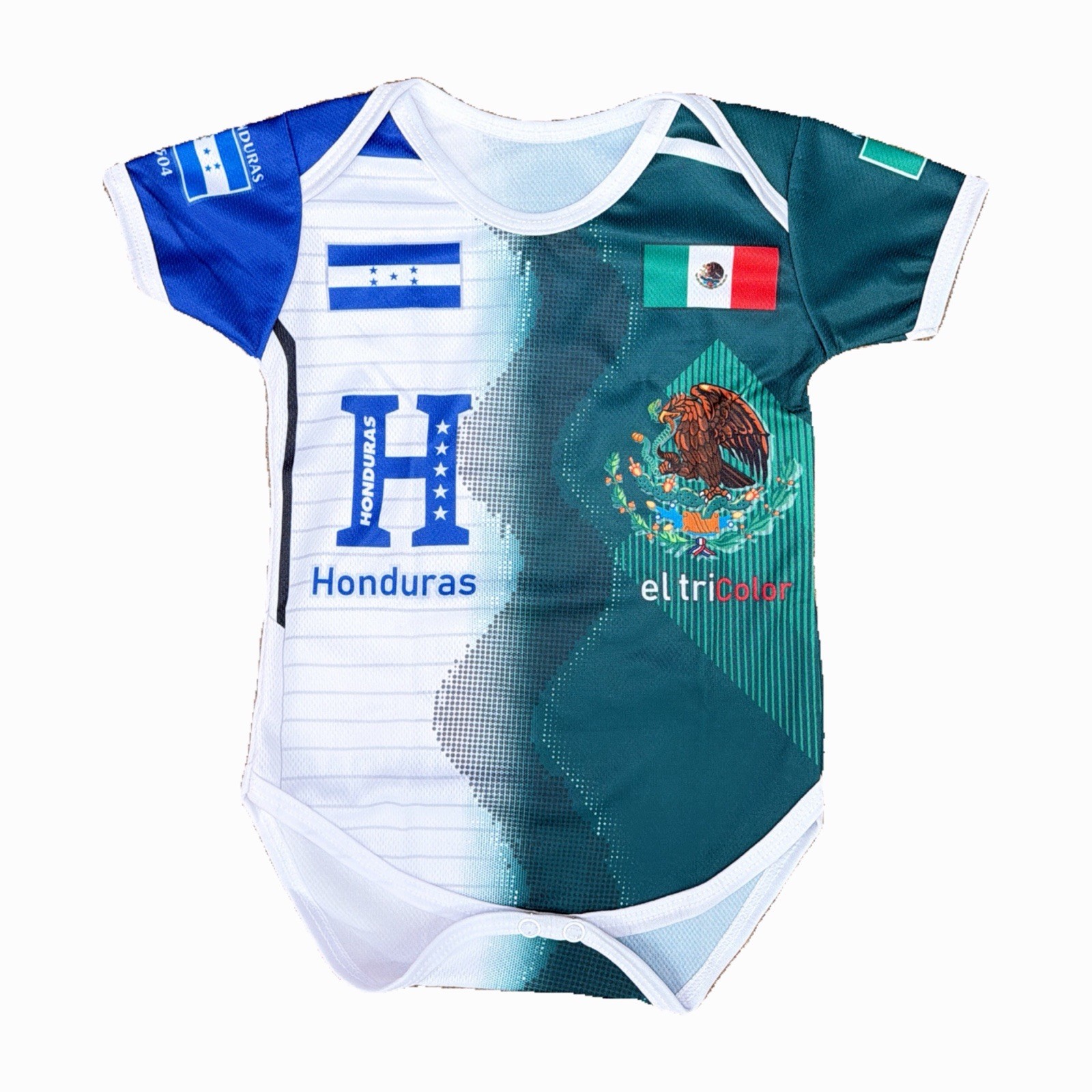 Honduras & Mexico soccer jersey Baby Unisex white /Green
