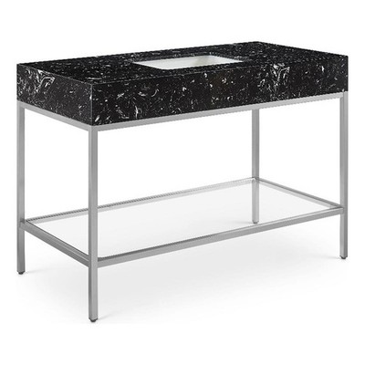 Meridian Furniture Marmo Black Engineered Stone Bathroom Vanity