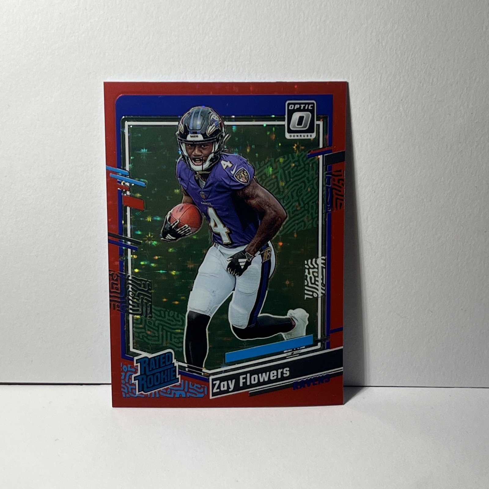 Zay Flowers 2023 Optic Rated Rookie Red Stars Prizm RC #210 RAVENS