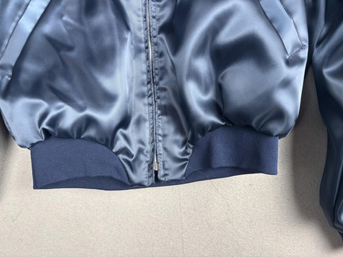 Vintage Aristo Jac Jacket Mens Small Navy Satin Bomber Karate Dojo Made USA 90s - Picture 14 of 18
