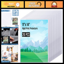 20 Pcs 11x14 Heavy Duty Rigid Print Protectors, Plastic Poster Sleeves for Photo