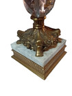 Crystal and Bronze and Marble Lamp with 1920 Crystal Lamp Shade — photo 3