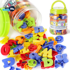 104 PCS Alphabet Magnetic Letters and Numbers for Toddlers,Abc 123 Fridge Educat