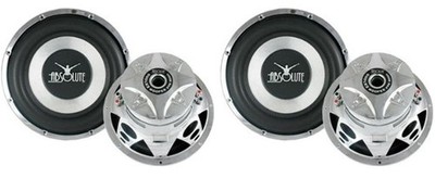 2 Absolute 10'' EX900 Subwoofer 900 Watt Dual 4Ω for Car Audio Systems