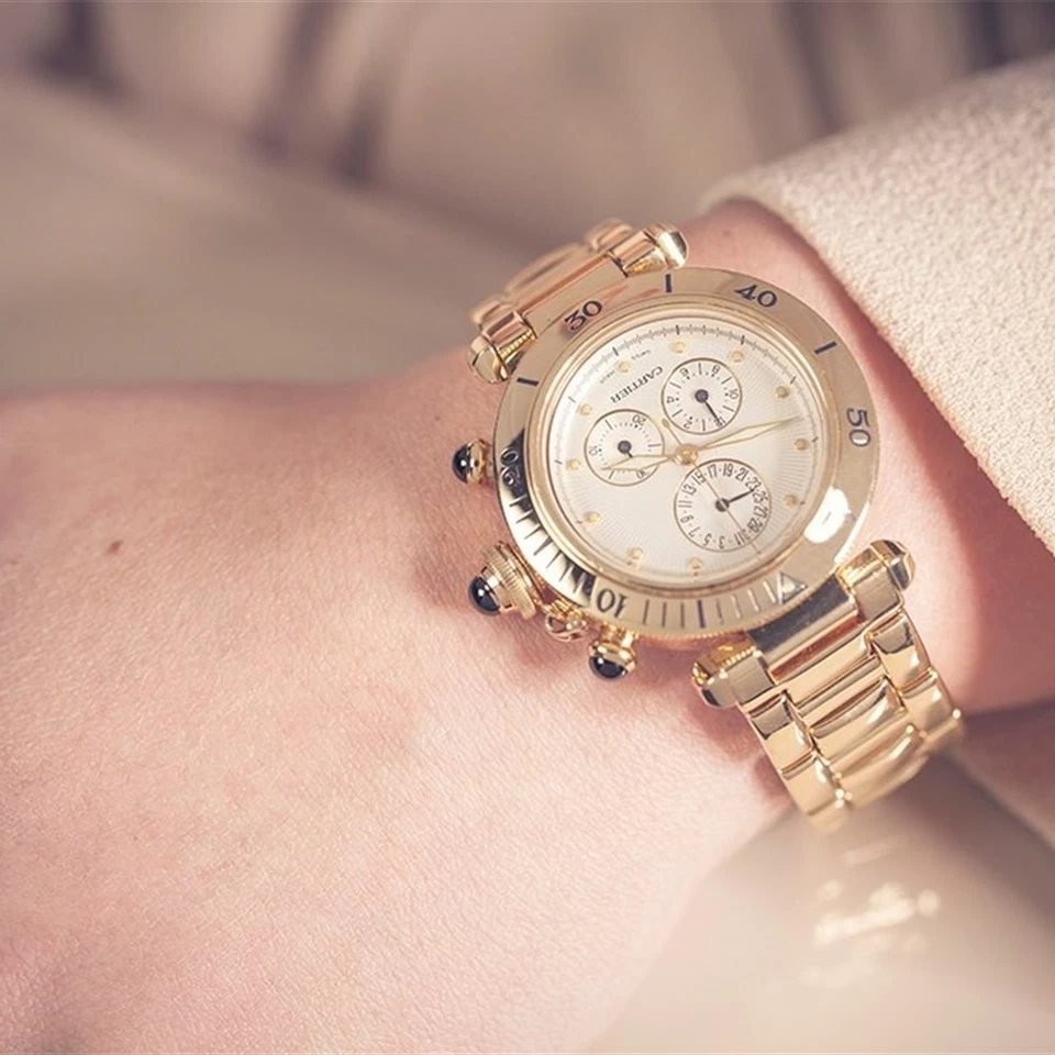 Хронограф губчатый Cartier Pasha 1353 Pasha de Cartier 35 мм желтое золото 18 карат - Изображение 3 из 3