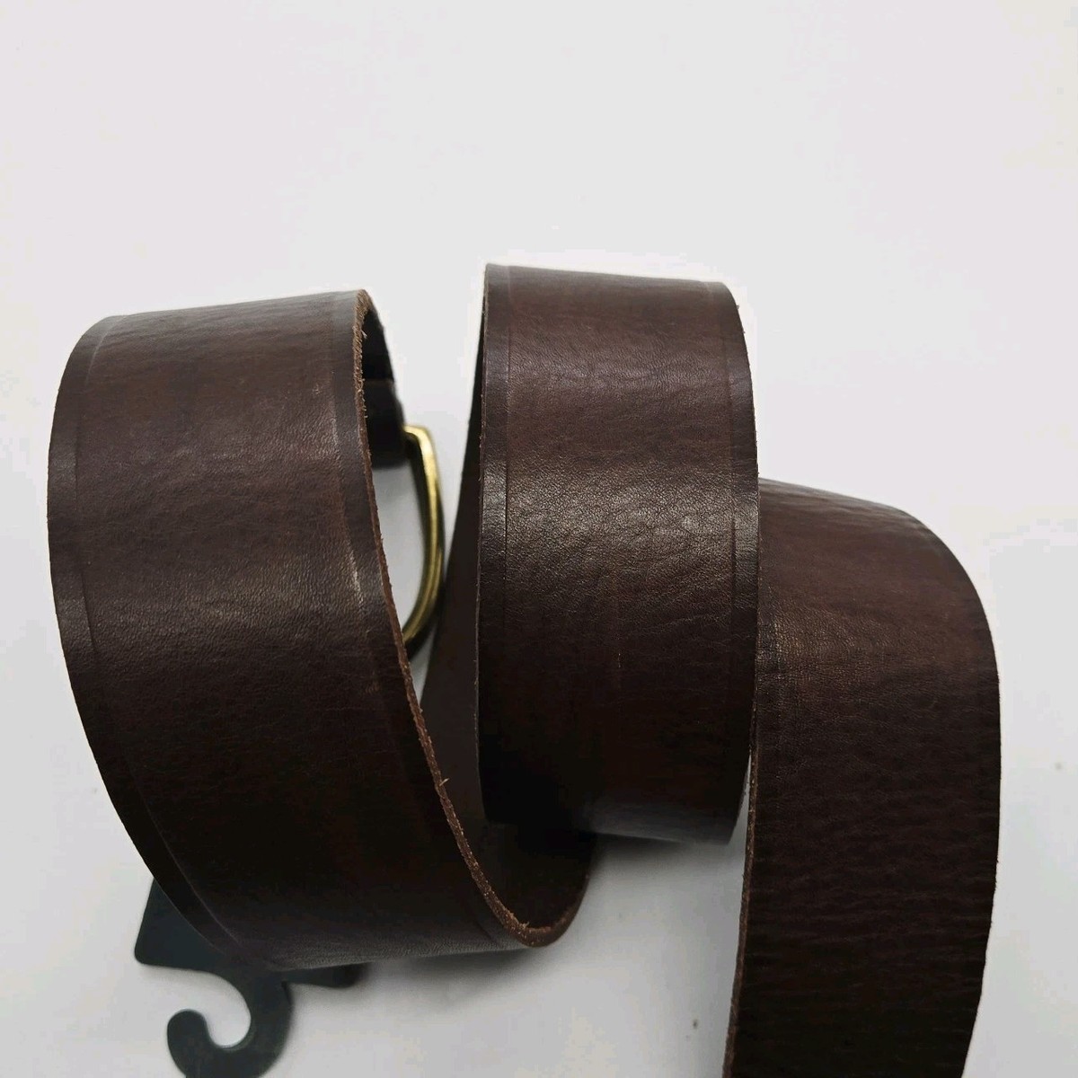 Designer x Lauren Ralph Lauren Dual Strap  Leather Stud Belt Chocolate Small RRL Double RL Ralph Lauren Terrace Tumbled Brown Leather  main image 2