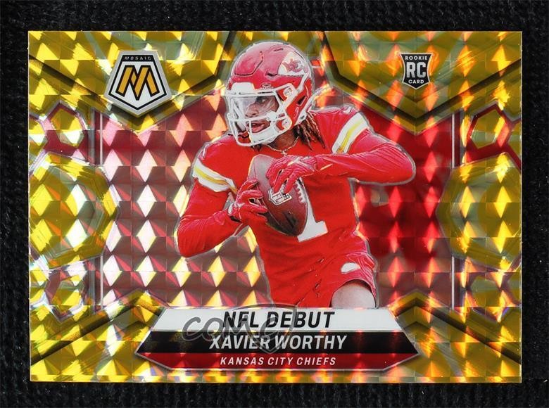2024 Panini Mosaic NFL Debut Reactive Yellow Prizm Xavier Worthy #285 Rookie RC