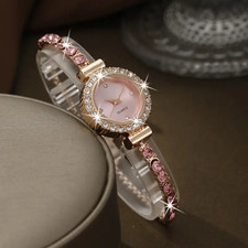 Adjustable Alloy Bracelet, Date, Analog Display Elegant Quartz Women's Watch