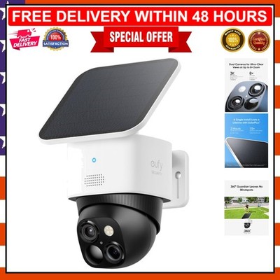 SoloCam S340 Solar Security Camera - 360° Pan & Tilt, 3K Dual-Camera, No Fees