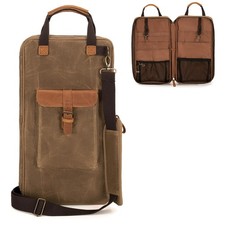 Drum Stick Bag, Waxed Canvas Mallets Percussion Bag with Handles and Detachable