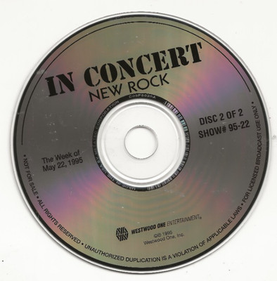 SHERYL CROW IN CONCERT WESTWOOD ONE USA 1995 RADIO SHOW CD WITH CUE SHEETS