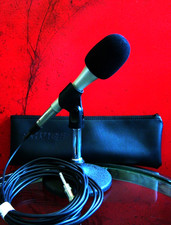 Vintage 1990's Shure SM-63 dynamic microphone Low Z w accessories E.V 635A  2