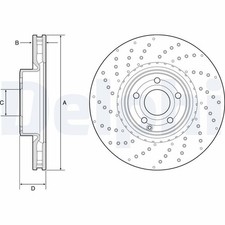 2x DELPHI Bremsscheibe BG9216C f&uuml;r SL MERCEDES R231 350 231 457 400 465 466 500