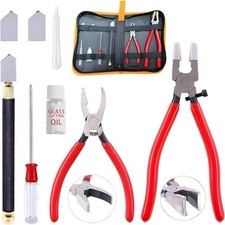 Glass Cutting Tool Set Kit, Glass Nipper,Glass Running Plier, Breaking Plier, Oi