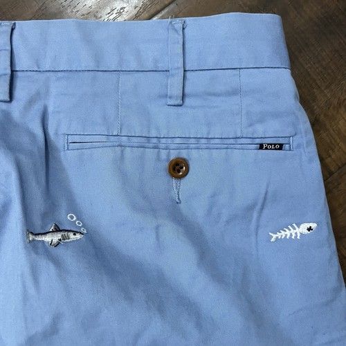 Polo Ralph Lauren Stretch Classic Fit Chino Shorts Herren 36 Blau Fischgräten - Bild 8 von 10