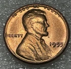 1955 Lincoln Wheat Penny Cent Poormans Double Die Variety Uncirculated Red