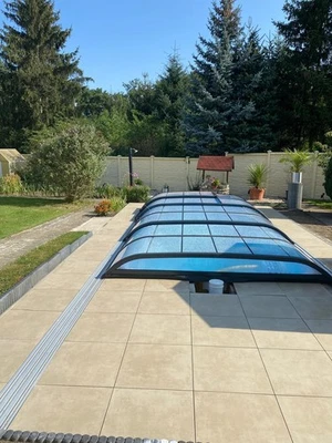 Gfk Schwimmbecken mit Überdachung, 10x320x150 Pool Poolhalle Einbaubecken NEU - Bild 1 von 4