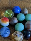 Antique Jade,4 Vein Cats Eyes, Black, &Brown Marbles — photo 5