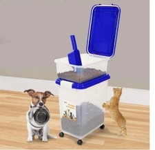 3 Piece Airtight Large Pet Dog Cat Animal Plastic Food Storage Containers Feed