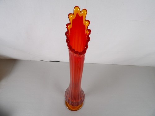 "Florero oscilante Fenton con huella pulgar MCM en ámbarina 18,25""" - Imagen 8 de 13
