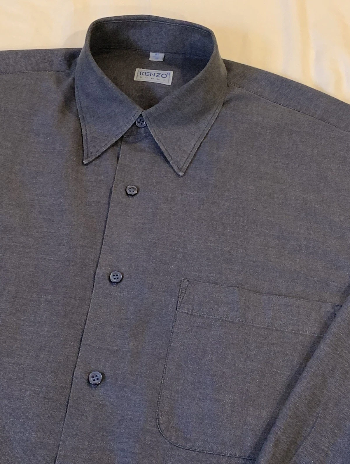 Kenzo Homme Camicia con colletto a bottoni nascosto Uomo collo 16 taglia 41 Blu