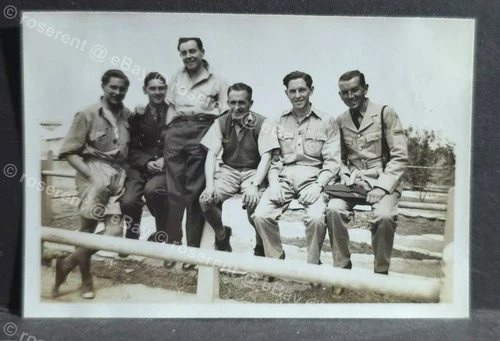 WW2 Egypt RAF  some Airmen  of 20 M.Q. at Heliopolis March 1942 photo 9 by 6cm