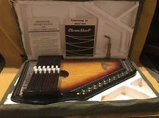 Vintage Sunburst Design Wooden Instrument Chroma Harp By Rhythm Band Inc.  Japan