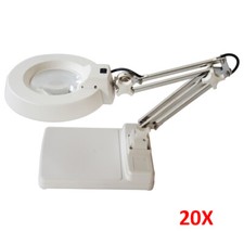 20X Magnifier LED Lamp Light Magnifying White Glass Lens Desk Table Tool
