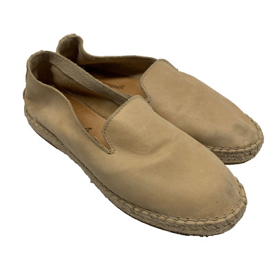 Free People Shoe Laurel Canyon 38 US 7.5 Tan Nubuck Leather Loafer Espadrille