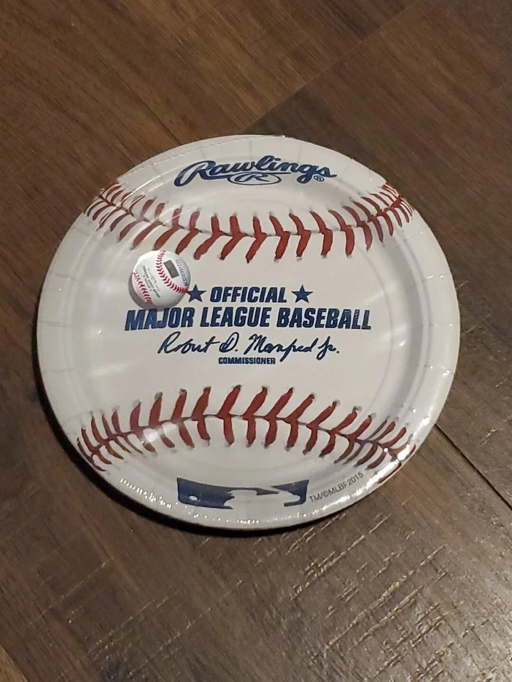 8 Count - Sealed MLB Major League Baseball Party Plates 7" Dessert Birthday Cake - Image 4 of 4