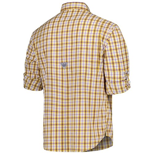 Columbia LSU Tigers Super Tamiami Plaid Button-Up LS Shirt Men’s Sz L *NEW* $80 - Picture 2 of 14