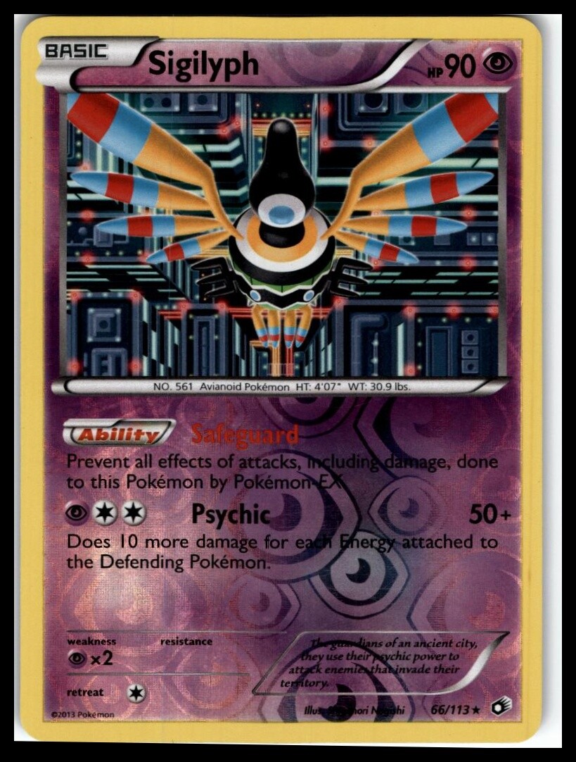 Sigilyph #66/113 Legendary Treasures Pokemon Card