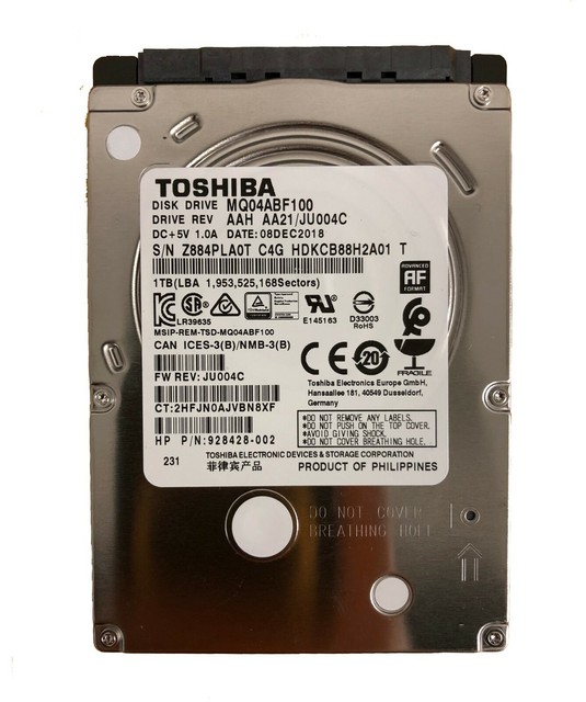 Toshiba MQ04ABF100 1TB 5400RPM SATA 7mm 2.5" Laptop PS4 Internal Hard ...