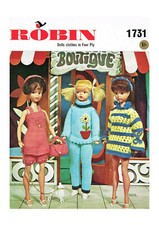 Knitting pattern copy 0830.  Dolls clothes outfits for Barbie Sindy etc